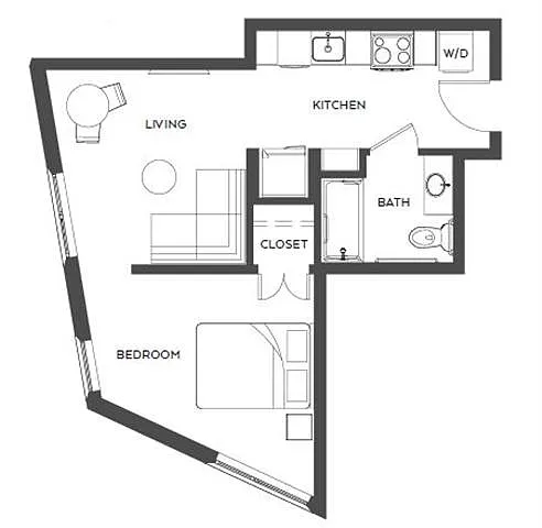 Floor plan Corner/1bed