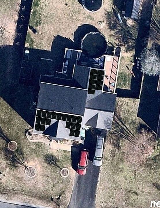 Aerial View Of Solar Panels 