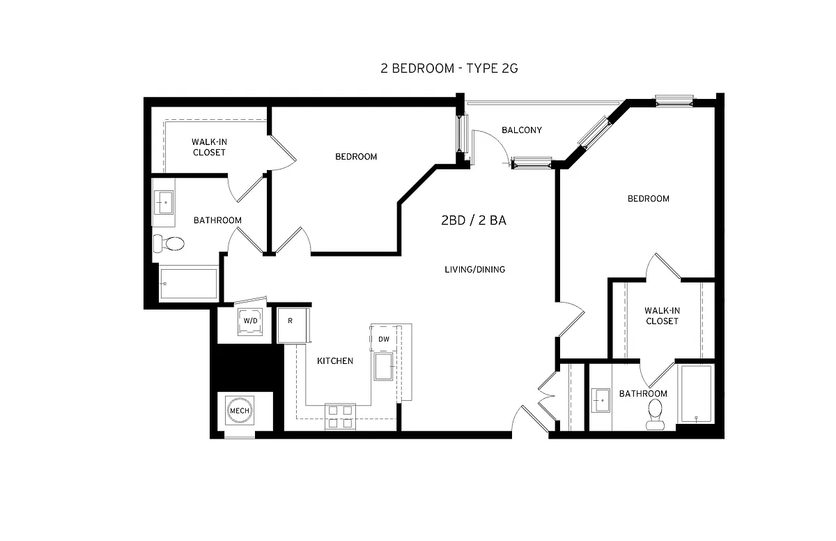 Floor plan Rouge - 2 Bedroom