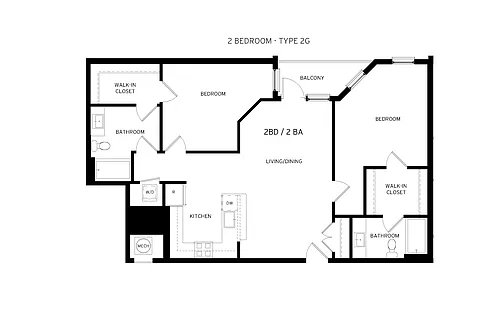 Floor plan Rouge - 2 Bedroom