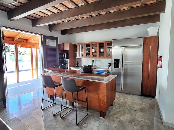 kitchen, double doors leading out to terrace