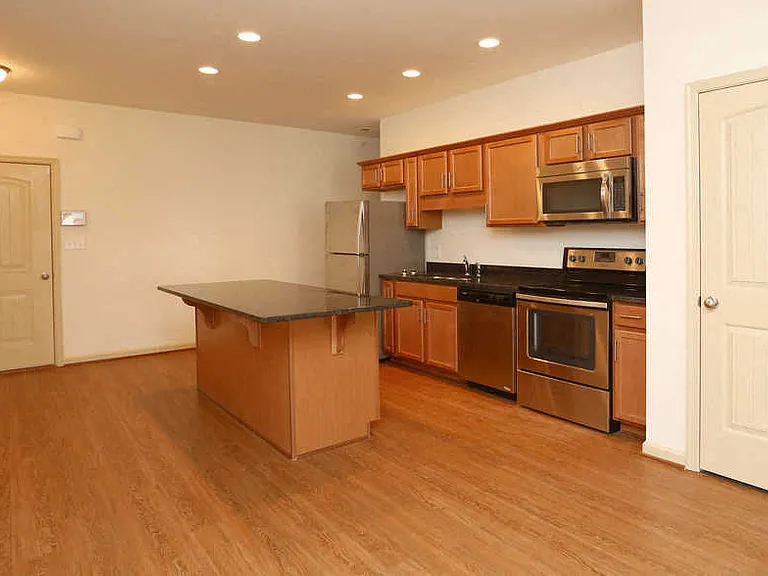 Stainless steel appliances and islands