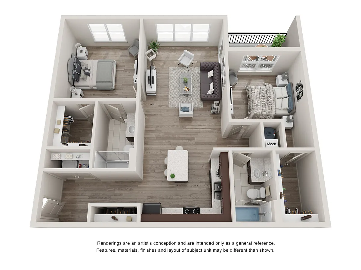 Floor plan 2 Bedroom Two Bathroom