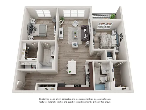 Floor plan 2 Bedroom Two Bathroom