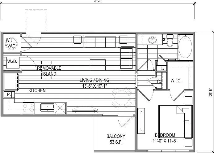 The Sawyer Providence Farm - A2 - 1 Beds - 1 Baths - 709 Sq. ft.