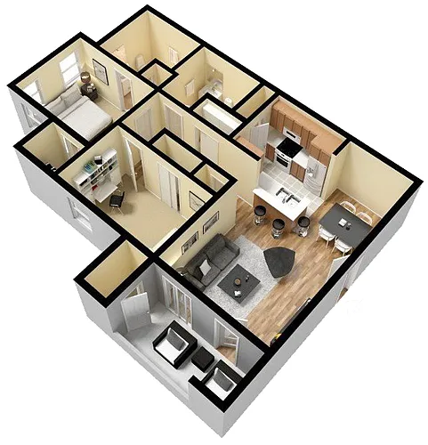 Floor plan B - Yellow Rose