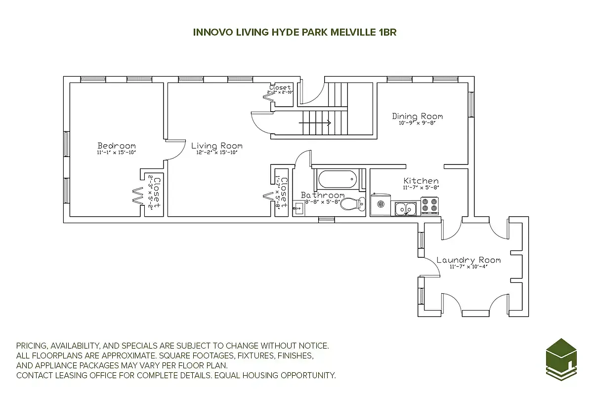 Floor plan Melville 1 Bed 1 Bath