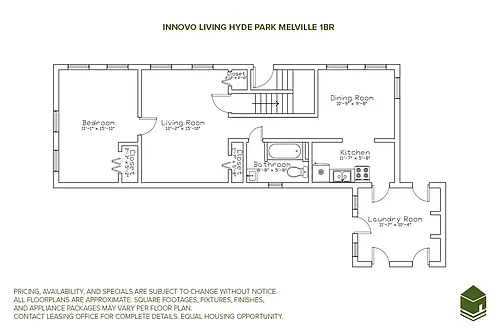 Floor plan Melville 1 Bed 1 Bath