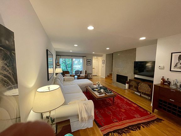 Living room with fireplace