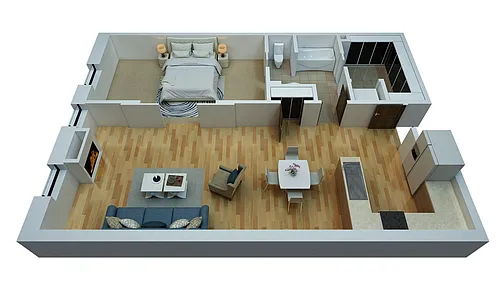 Floor plan 1 Bedroom / 1 Bathroom