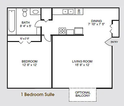 Floor plan One Bedroom Suite