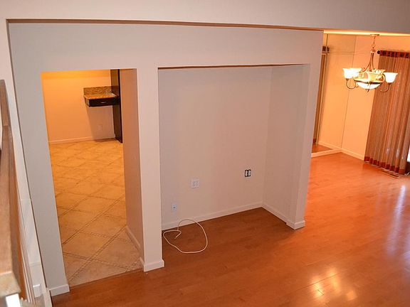 Wall recess for TV stand.