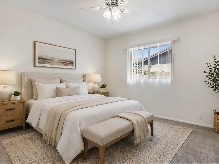 Bedroom 2: virtually staged for inspiration _ home is offered unfurnished