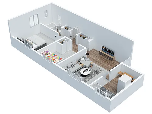 Floor plan 2 BD 1 BA