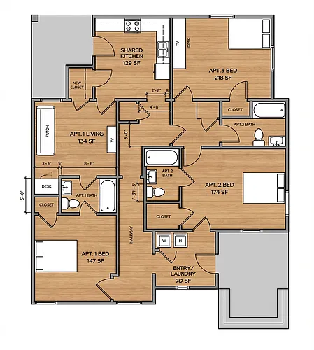 Floor plan 237 Brevard St Room 1