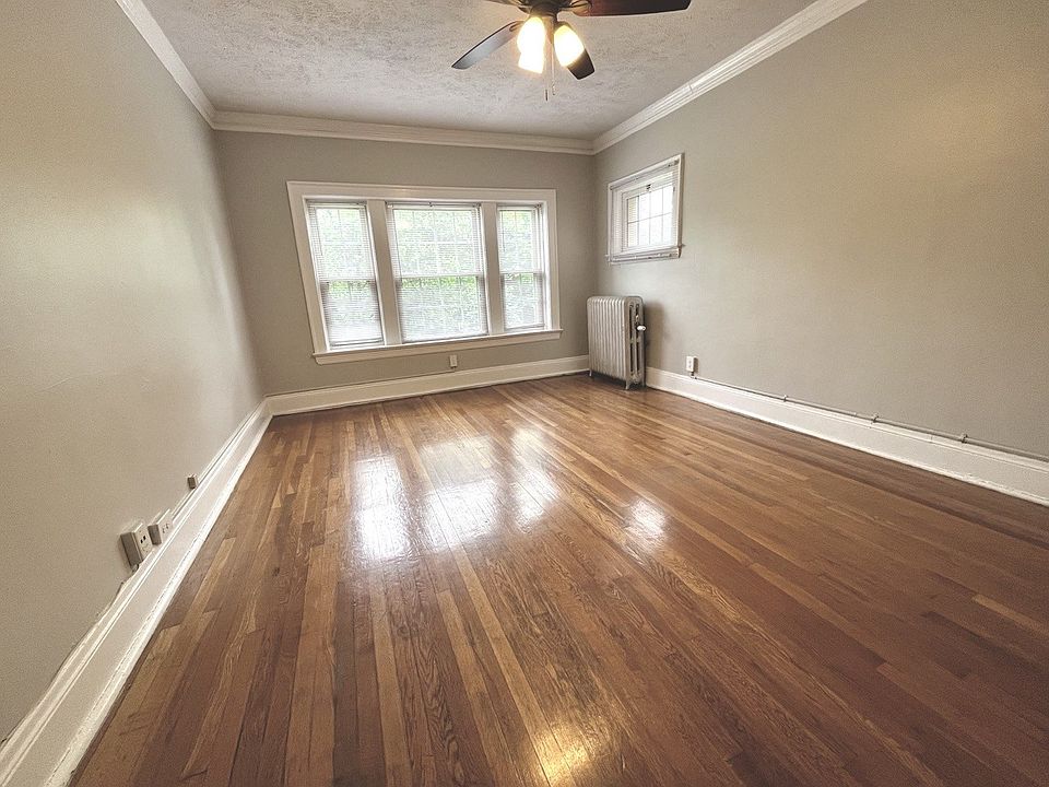 spacious living room with hardwood floors
