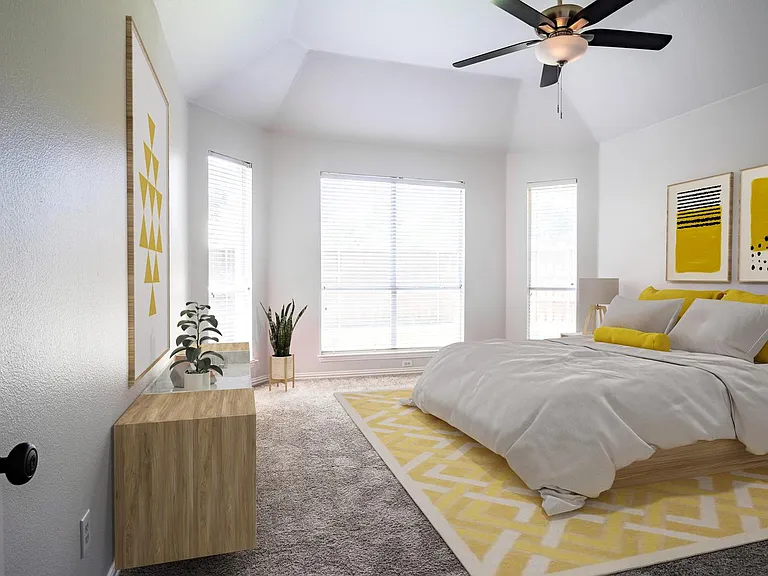 Bedroom 1. This image shows a virtually furnished space. Bedrooms come unfurnished.