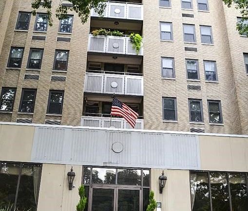 Front exterior has a stately presence on the Kanawha Boulevard.