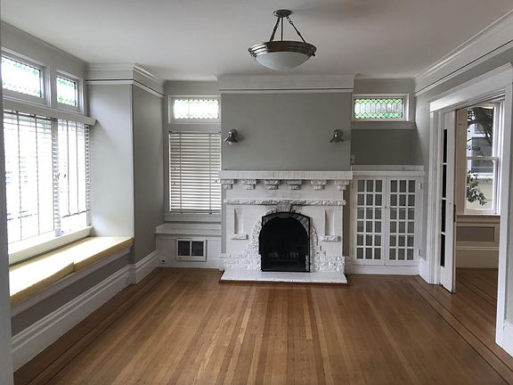 Living room looking at Fireplace and dining room
