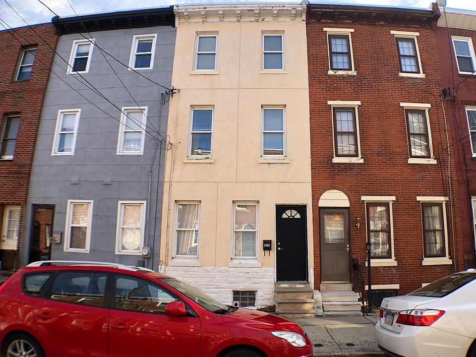 This is the front of the house (the one with the black door). It is a fully renovated Philadelphia row home located in the heart of Fishtown!