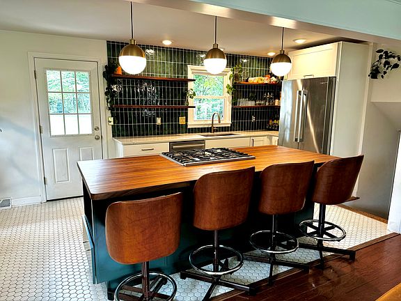 View into kitchen from living room