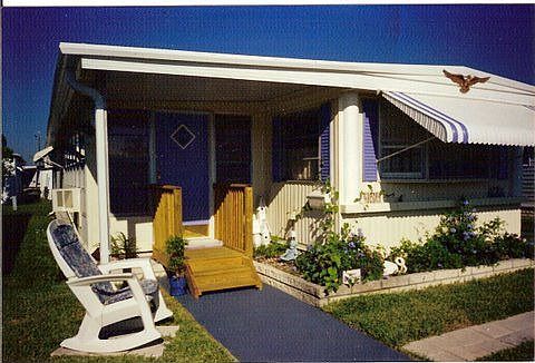 front of mobile home