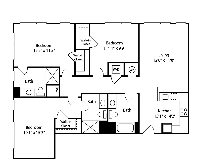 Floor plan 3 Bed/3 Bath-C7