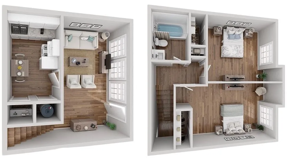 Floor plan 2B/1BA TH Lynhaven