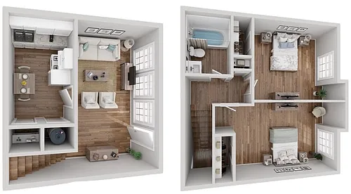 Floor plan 2B/1BA TH Lynhaven