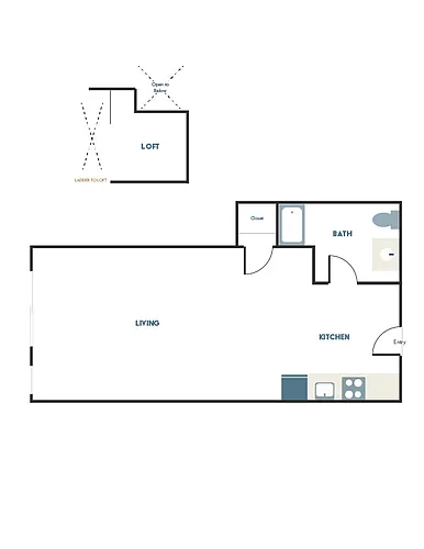 Floor plan Studio A11 + Loft