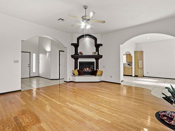 Kiva-style fireplace