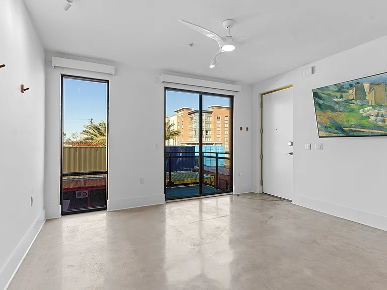 Enjoy your beautiful view overlooking the private courtyard and College Town.