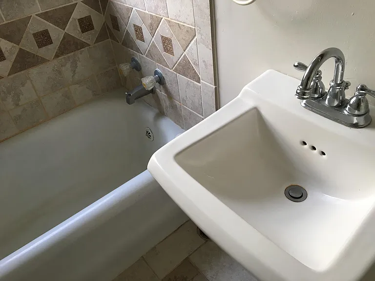 new sink and beautiful ceramic tile.