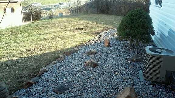 Back yard with playhouse