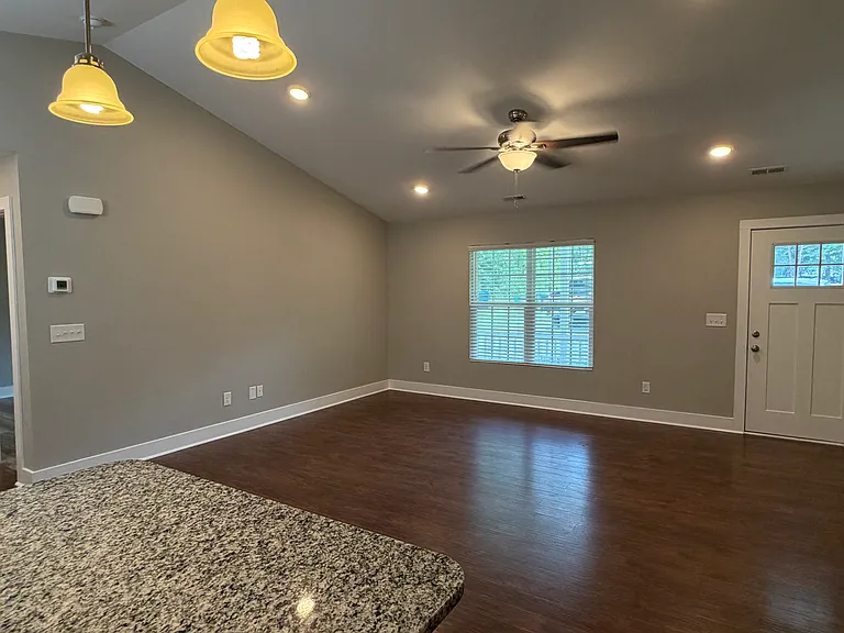 LR and front door from kitchen