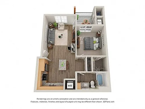 Floor plan One Bedroom B