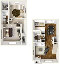 Floor plan Two Bedroom Townhome