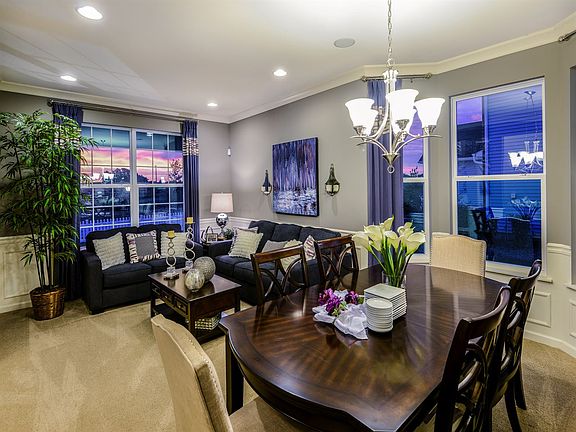 Living and dining area just off the foyer