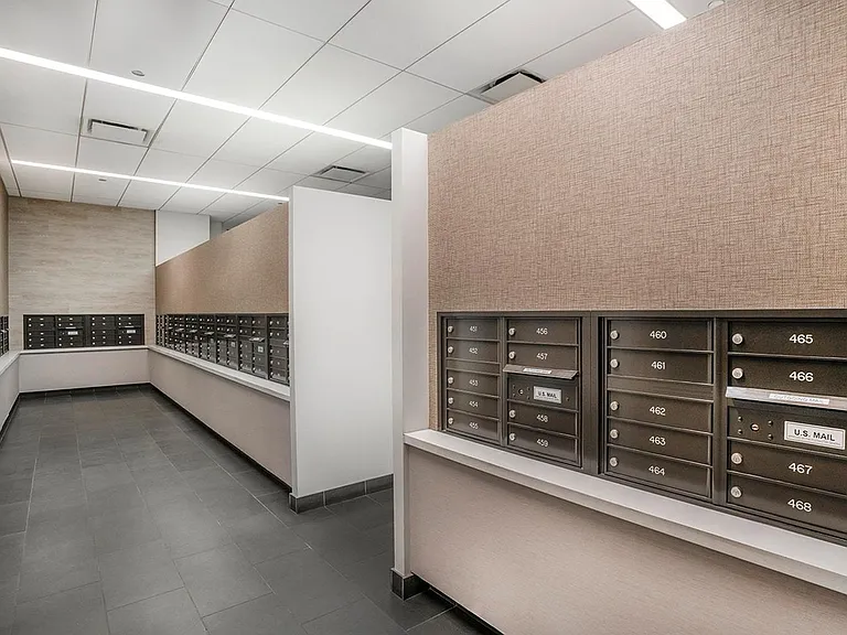 Convenient mail room for access to resident mail