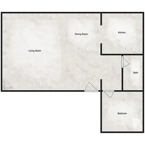 Floor plan Cloverleaf - One Bedroom