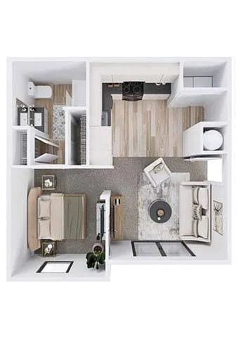 Floor plan Open 1x1