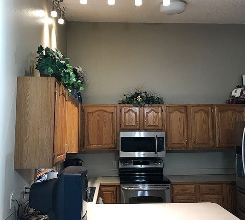 Kitchen with track lighting