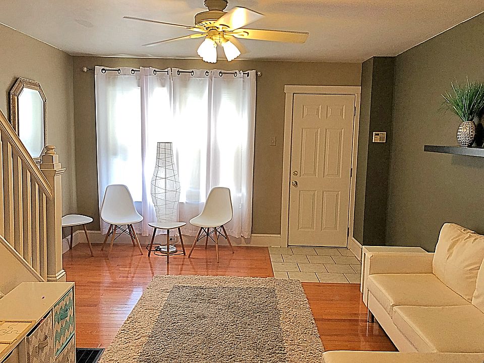 Living room with hardwood