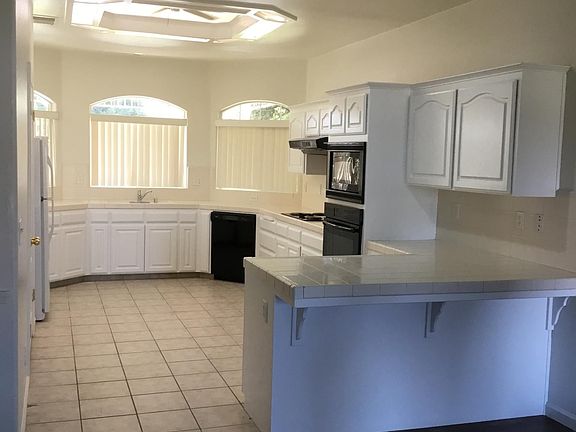 Freshly painted cabinets.