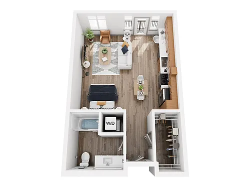 Floor plan Studio 2 - Renovated