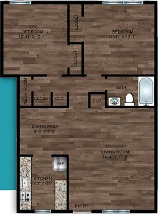 B1 2 BR 1 BA (789 SQFT)
