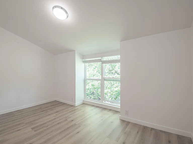 View from back hallway showing spacious light filled dining room with new double pane windows and screens!