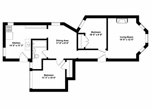 Floor plan Two Bedroom