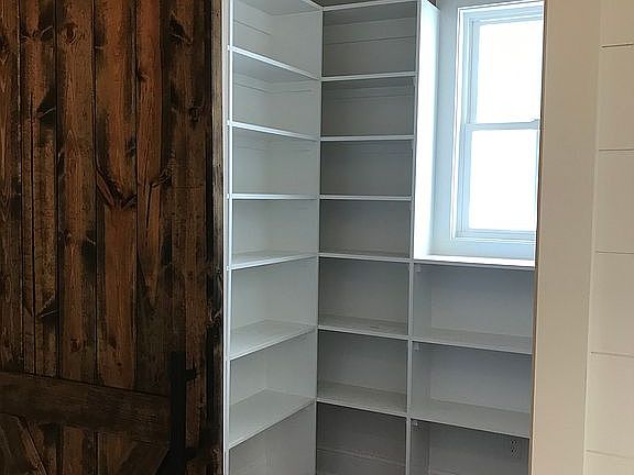 pantry with custom shelving