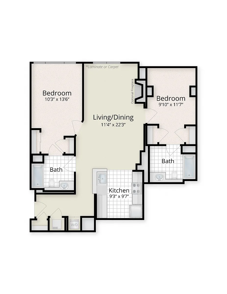 Floor plan Two Bedroom